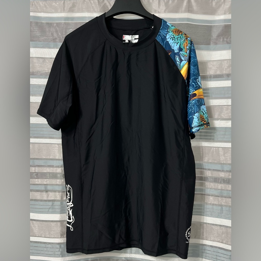 Men's Black and Blue Rash Guard